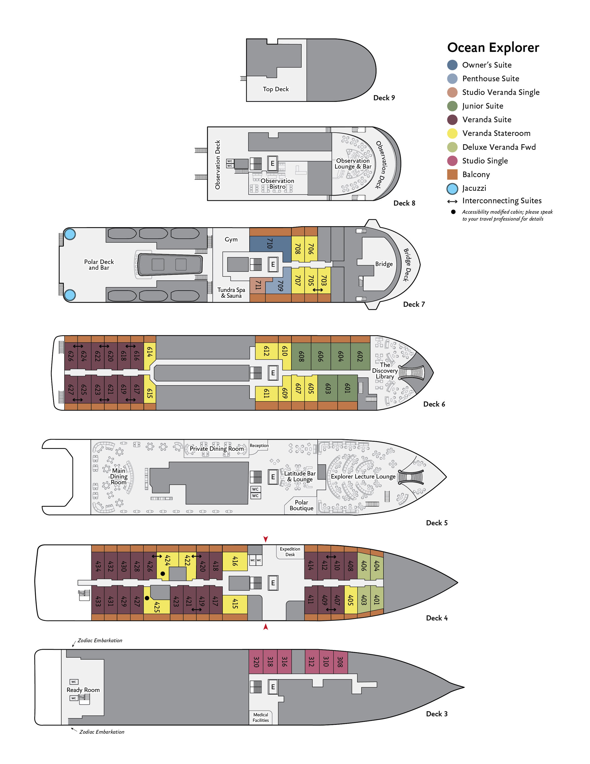 Decksplan OCEAN EXPLORER