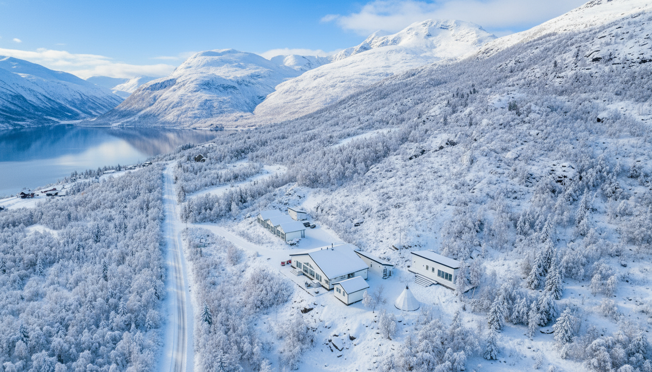 Die Lodge im Spätwinter — Lyngenfjord & Bergpanorama